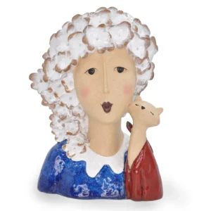 White Haired Lady with Cat - Image 1