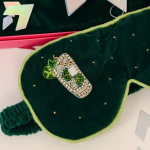 Sleep Eye Mask - Dark Green - Mojito - Velvet - Image 1