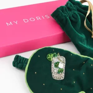 Sleep Eye Mask - Dark Green - Mojito - Velvet - Image 3