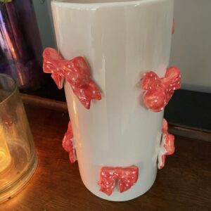 Vase - Pink Polka Dot Bows - Image 1